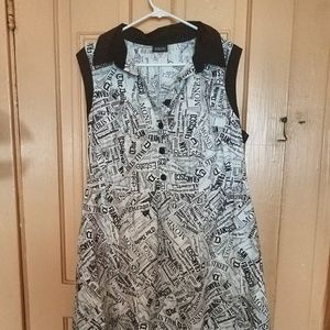 Modcloth 50s style newsprint dress